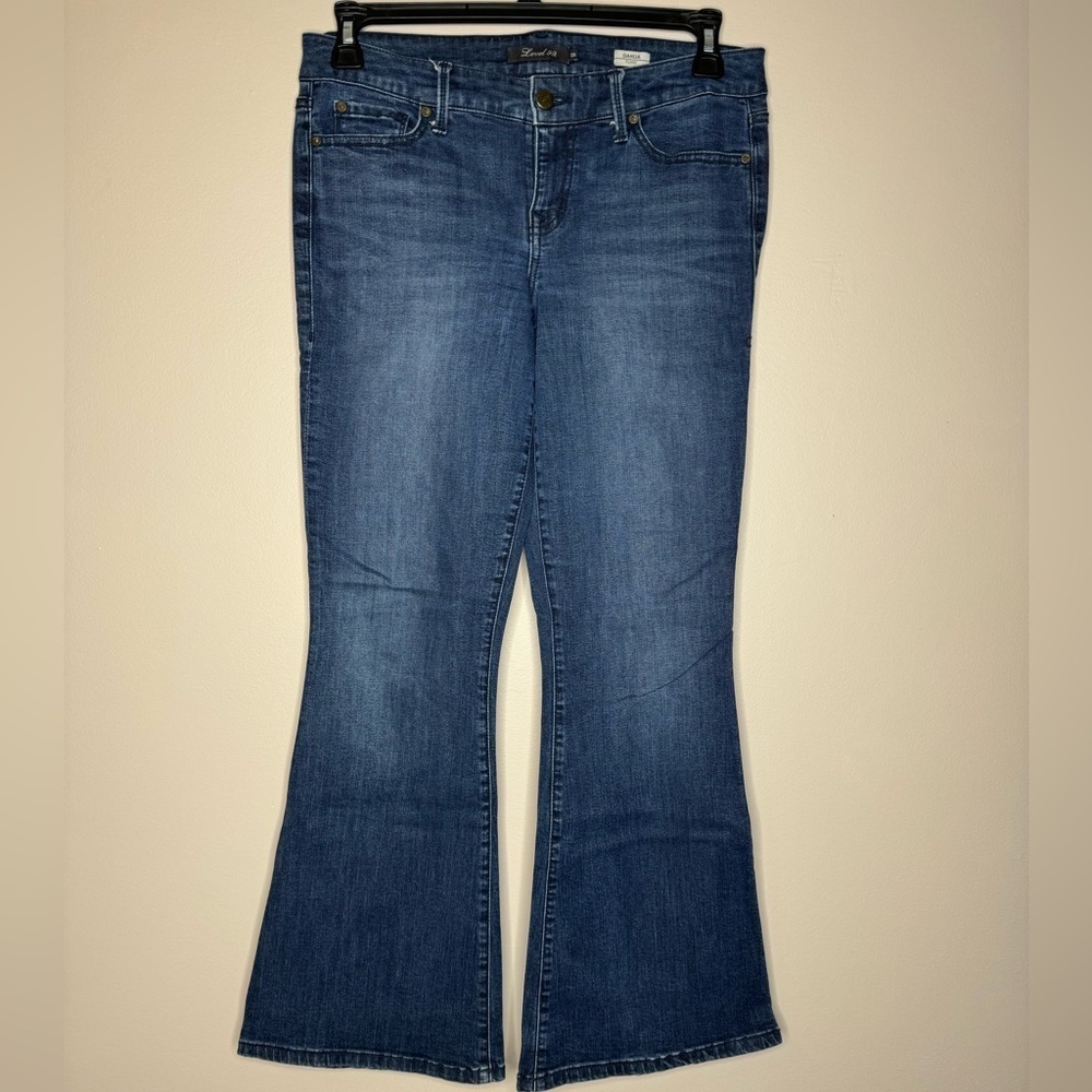Level 99 Dahlia dark wash exaggerated flare denim jeans women’s size 29